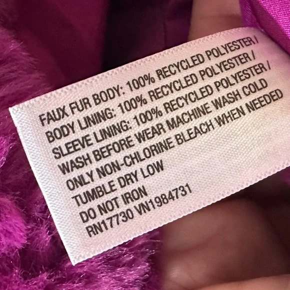 Cat & Jack Faux Fur Girl’s Purple Coat 2T - Picture 4 of 5